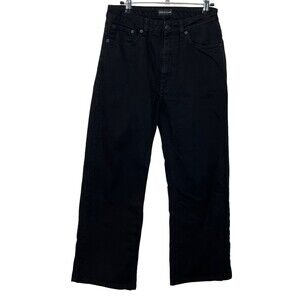 Scanlan Theodore Wide Leg Jeans Women’s Size 30 Black High Rise Crop Denim